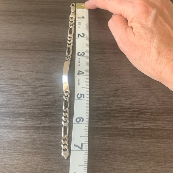 Italian Silver ID Bracelet 7” - Picture 5 of 12